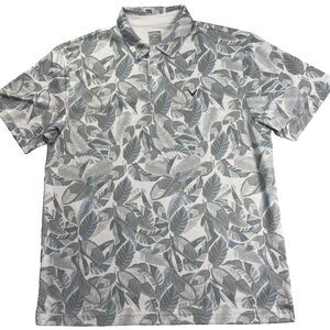Callaway Men's Golf Polo Shirt Lg White Opti Dri Hawaiian Moisture Wicking